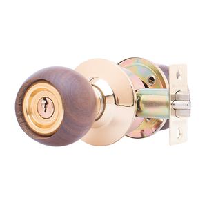 Chapa para alcoba bola madera dorada duralock 251