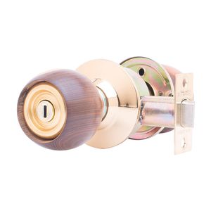 Chapa para baño bola madera dorada duralock 256