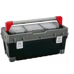 Caja de herramientas 25" negra tapa panal chapa metal rimax