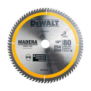 Disco De Sierra Circular Para Madera 10" x 80 Dientes Dewalt DWA03130