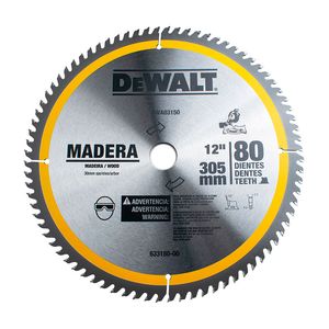 Disco De Sierra De 12" y 80 Dientes Para Madera Dewalt DWA03150