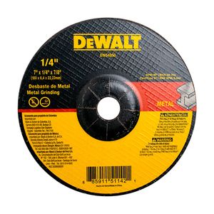 Disco Abrasivo Tipo 27 P/Desbaste De Metal 7" x 1/4" x 7/8" Grano A24 DW54850