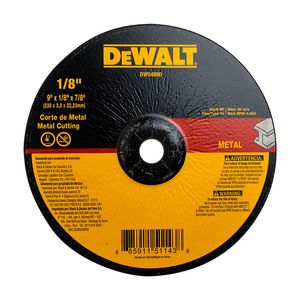 Disco Abrasivo Tipo 42 Para/Desbaste De Metal 9" X 1/8" X 7/8" Grano A30 DW54860
