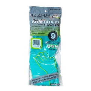 Guante Nitrilo Verde con Flock Talla 9 Zubiola 11931009