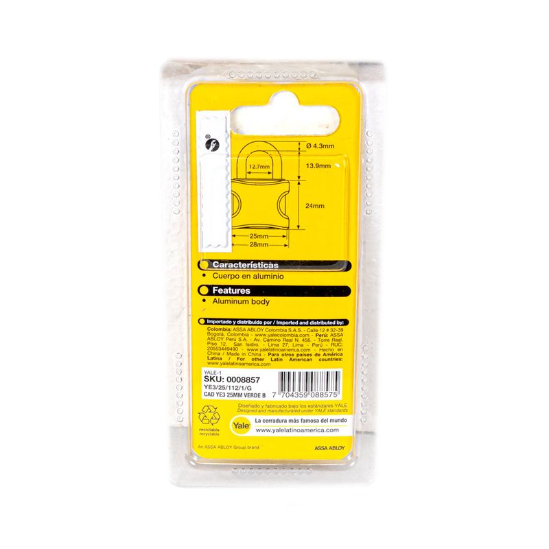 Candado-encauchetado-YE3-25mm-aluminio-verde-Yale-8857