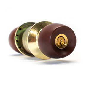 Cerradura de bola madera dublin alcoba Yale 6382