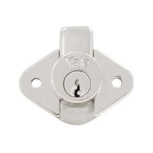 Cerradura de mueble gaveta cromada Yale 500