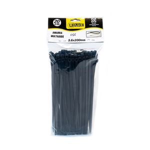 Amarra Plastica Negra 3.5 Cms x 200 mm Paquete x 100