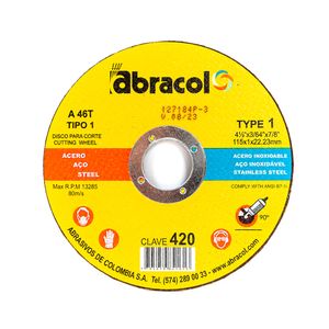 Disco -Abracol- S/Fino 4 1/2-X1Mmp/Dobleproposito(25)