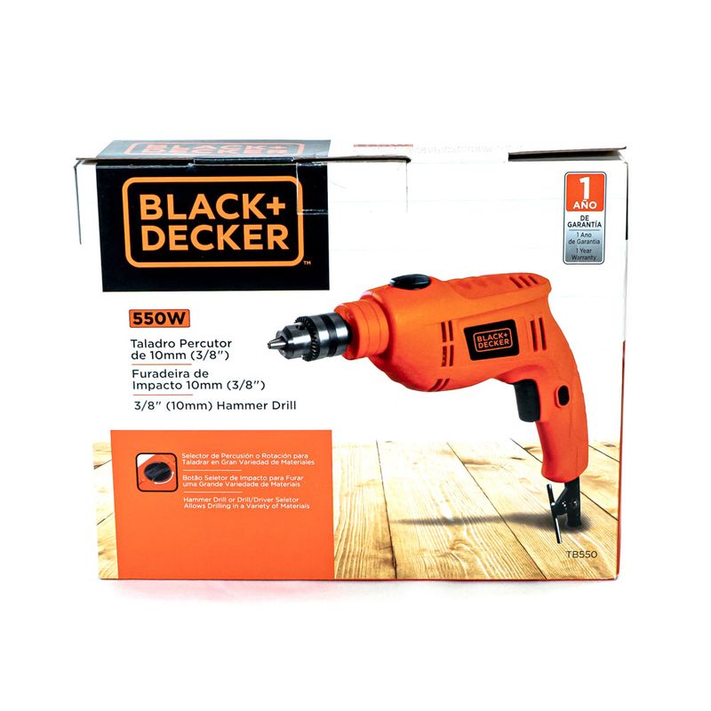 TALADRO PERCUTOR 3/8 PULG 550W BLACK AND DECKER TB550-B3