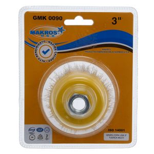 Grata copa lisa 3" eje 5/8" cobrizada Makro