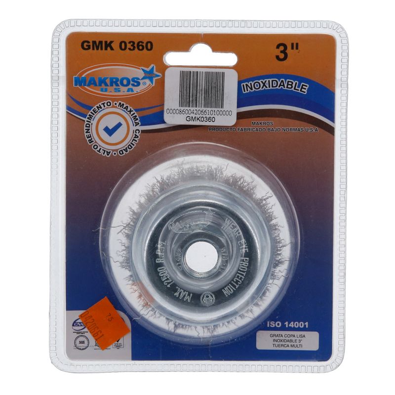 Grata-copa-lisa-3-eje-58-inoxidable-Makro