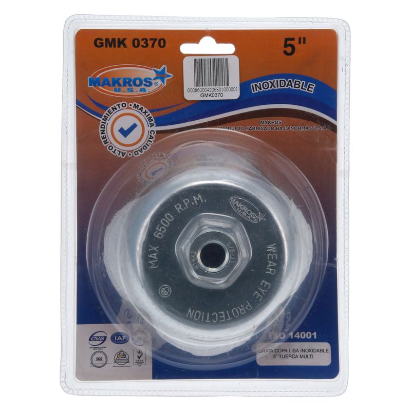 Grata-copa-lisa-5-eje-58-inoxidable-Makro