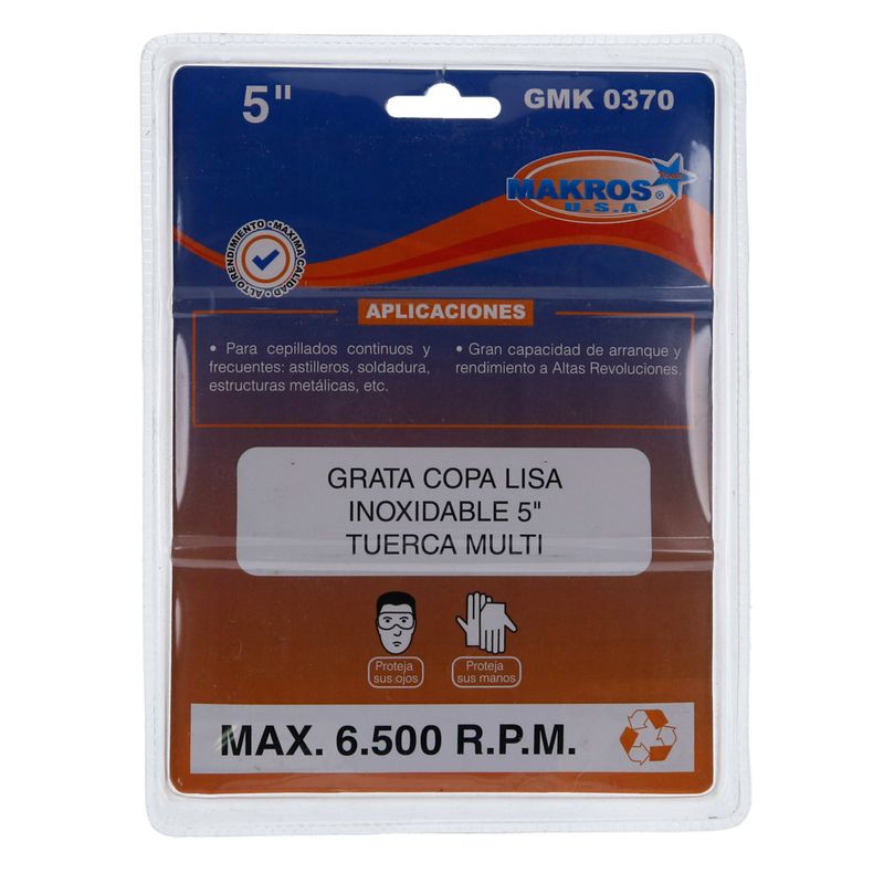 Grata-copa-lisa-5-eje-58-inoxidable-Makro