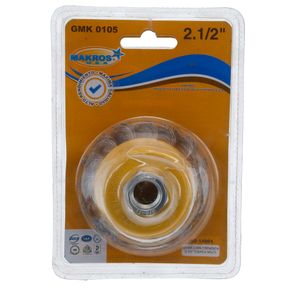 Grata copa entorchada 2 1/2" eje 5/8" sencilla Makro