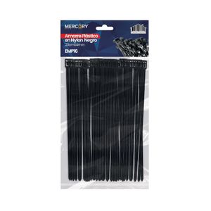 Amarre Plast Mercury 4 X 200Mm Emp16 Negro(Paqx100)324056
