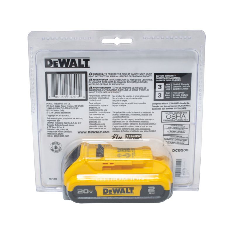 Bateria-20V-Ion-Litio-2amp-Dewalt-Dcb203