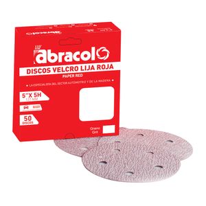 Disco Velcro Abracol 5 X5 Huecos Rojo No.320