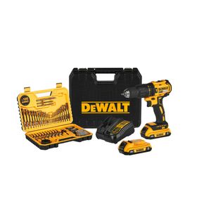 Kit de Taladro Percutor/Atornillador de 1/2" (13mm) Inalámbrico 20V MAX Brushless + 2 Baterías + Set de 100 pz Dewalt DCD7781D2-B3