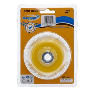 Grata copa lisa 4" eje 5/8" cobrizada Makro