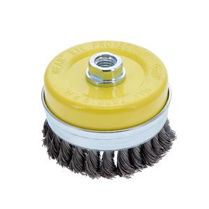 Grata copa entorchada 4" eje 5/8" con anillo Makro