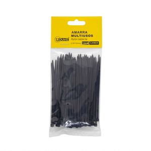 Amarra Plastica Negra 2.5 Cms x 100 mm Paquete x 100