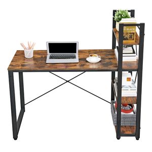 Escritorio Metalico 120 X 137 X 60 Café Rustico