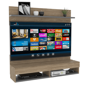 Panel TV Wall 2A Miel+Plomo