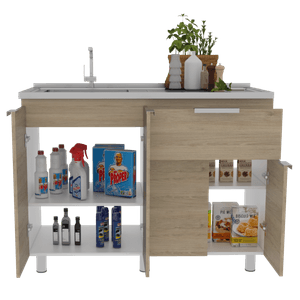 Mueble Inferior Fendi RTA Blanco + Rovere