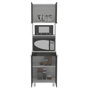 Mueble Microondas Fendi RTA Blanco + Roble Gris