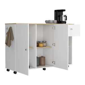 Isla de cocina Movil 92 X 126 RTA Blanco Macadamia