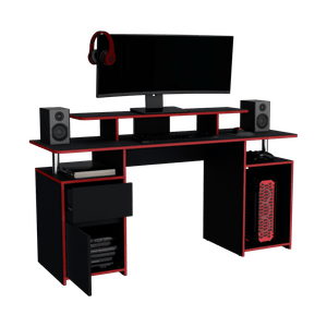 Escritorio Gamer Keria 2.0 88X167X50 RTA Wengue Rojo