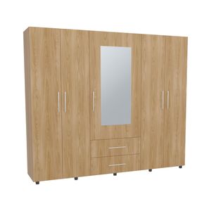 Closet Bigaf Espejo 200X230X48 RTA Fresno Eu Blanco Mqz