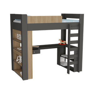 Cama Multifuncional Cozy 183X201X118 RTA Plomo Fresno Eu