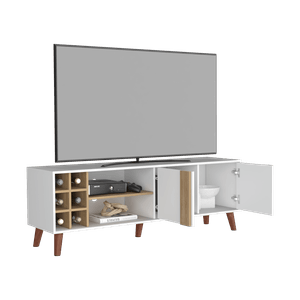 Rack para TV 65" Lane 55x160x42 RTA Blanco Mqz + Fresno Eu