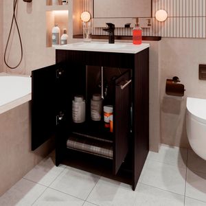 Mueble para Lavamanos Lorenzo 60 a Piso 88X60X45 RTA Wengue ZF