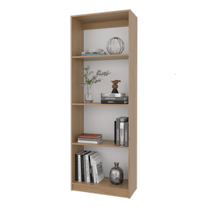 Biblioteca Home 4 Espacios 180X62X29 RTA Fresno Europeo + Blanco ZF
