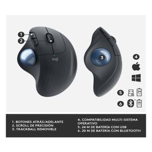 Mouse inalámbrico M575 Logitech ergonómico vertical negro