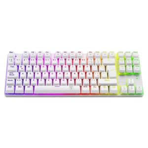 Teclado Gamer alámbrico USB T-TGK313W-RD  bora Rainbow T-Dagger retroiluminación blanco