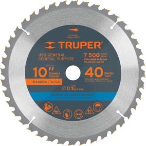 Sierra para madera 10" centro de 1"40 dpp Truper ST-1040E