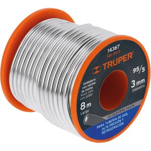 Soldadura con núcleo resina 95/5, tubería de gas 450 g Truper SOL-95/5