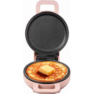 Mini Maquina de Hot Cakes MasterChef by Hukën, Parrilas antihaderentes, listo en 5 minutos o menos, luz indicadora, 750W, rosa, modelo MK-HC-1PINK