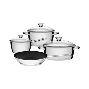 Juego de ollas de acero inoxidable Tramontina Allegra, set de 4 piezas