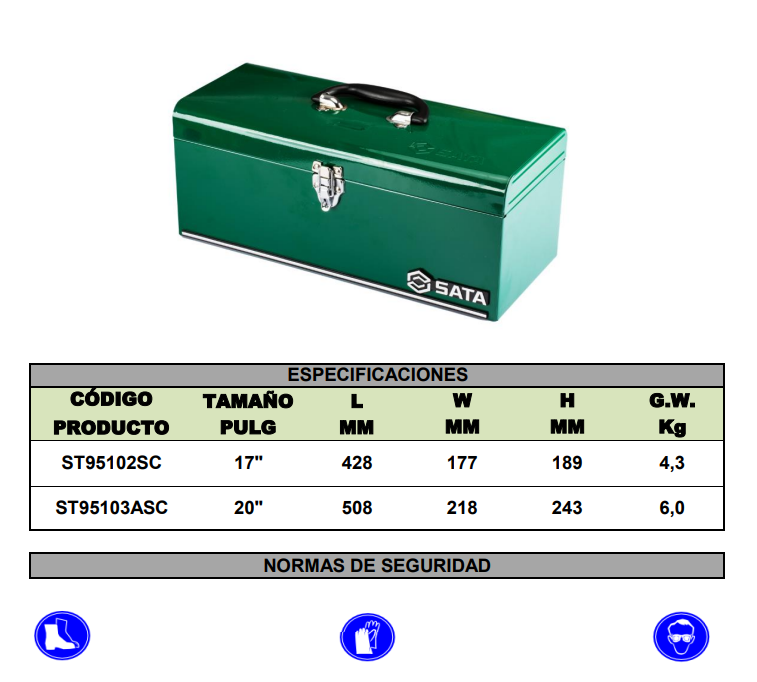 Caja de Herramientas Metálica Verde 14 Sata ST95101SC: Organización y  Resistencia para tus Herramientas